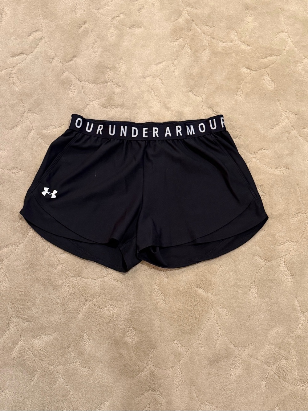 Under Armour Black Women's Athletic Shorts with Branded Waistband